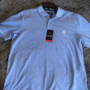 NWT Chaps Blue Stretch Polo Shirt Size Medium